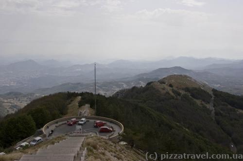 Small parking area at the top