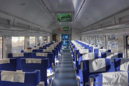 Interior of the Hyundai Rotem train