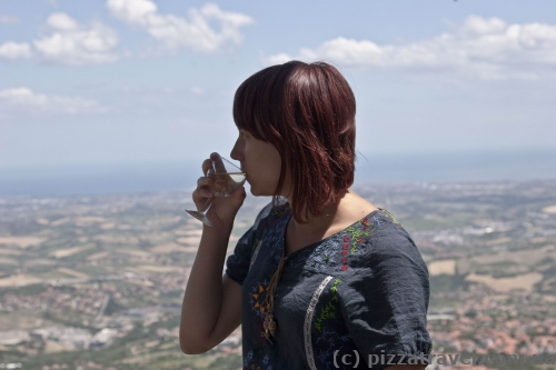 A glass of wine in San Marino