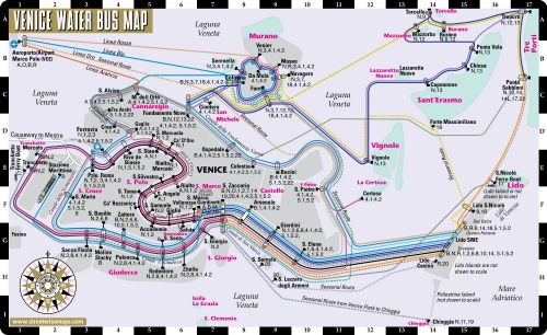 Vaporetto route map