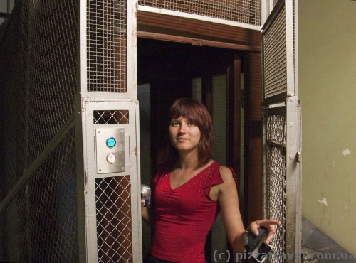 Lift in an old house in Genoa