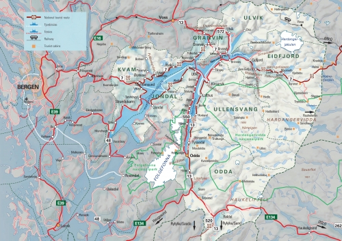 Hardangerfjord map