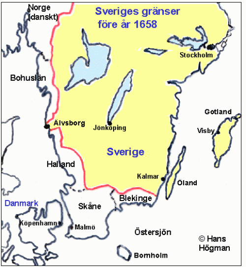 Swedish border before 1658