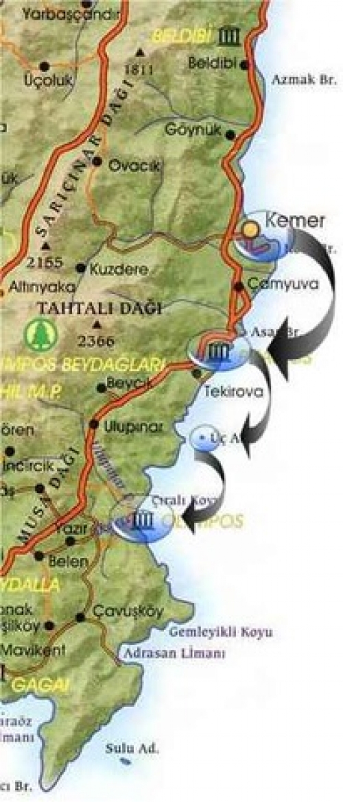 Plan of day boat trip from Kemer