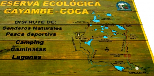 Map of National Park Cayambe Coca