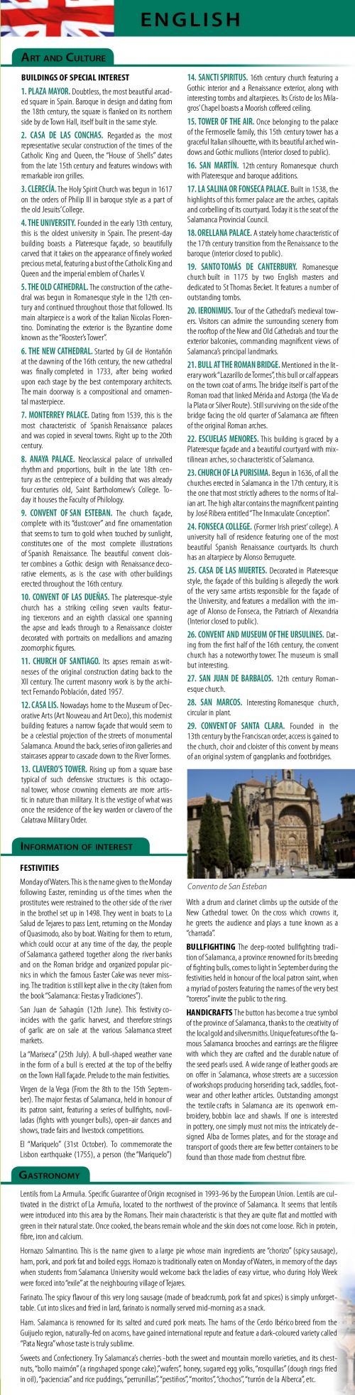 Description to the map of Salamanca