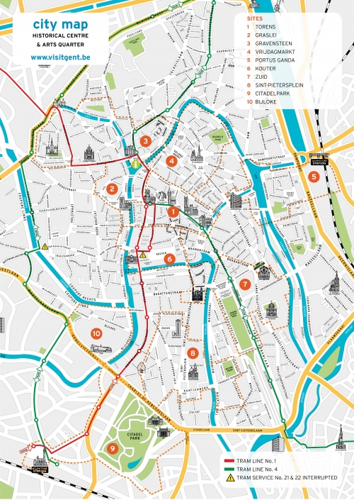 Tourist Map of Ghent