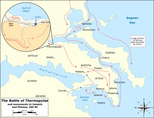 Битва при Фермопілах і пересування армії царя Ксеркса