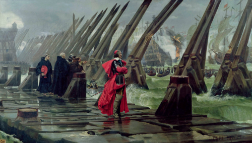 Кардинал Рішельє на облозі Ла-Рошелі (Анрі Мотта, 1881)
