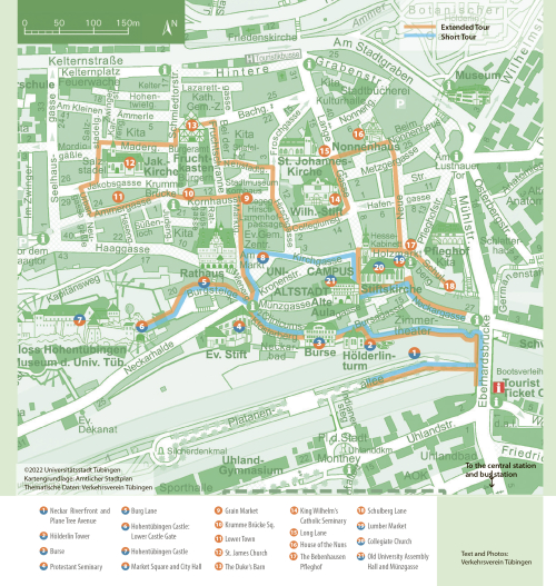 Tourist map of Tübingen