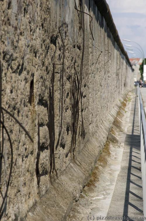 The only preserved part of the Berlin Wall in the downtown