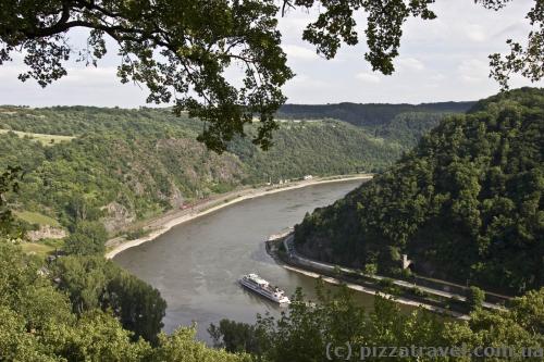 Rhine valley view from the Loreley cliff