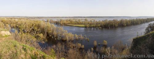Panorama of the Desna in the Mezyn National Nature Park