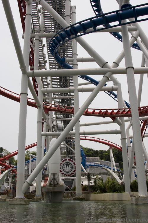 Roller coaster in the Universal Studios theme park in Singapore
